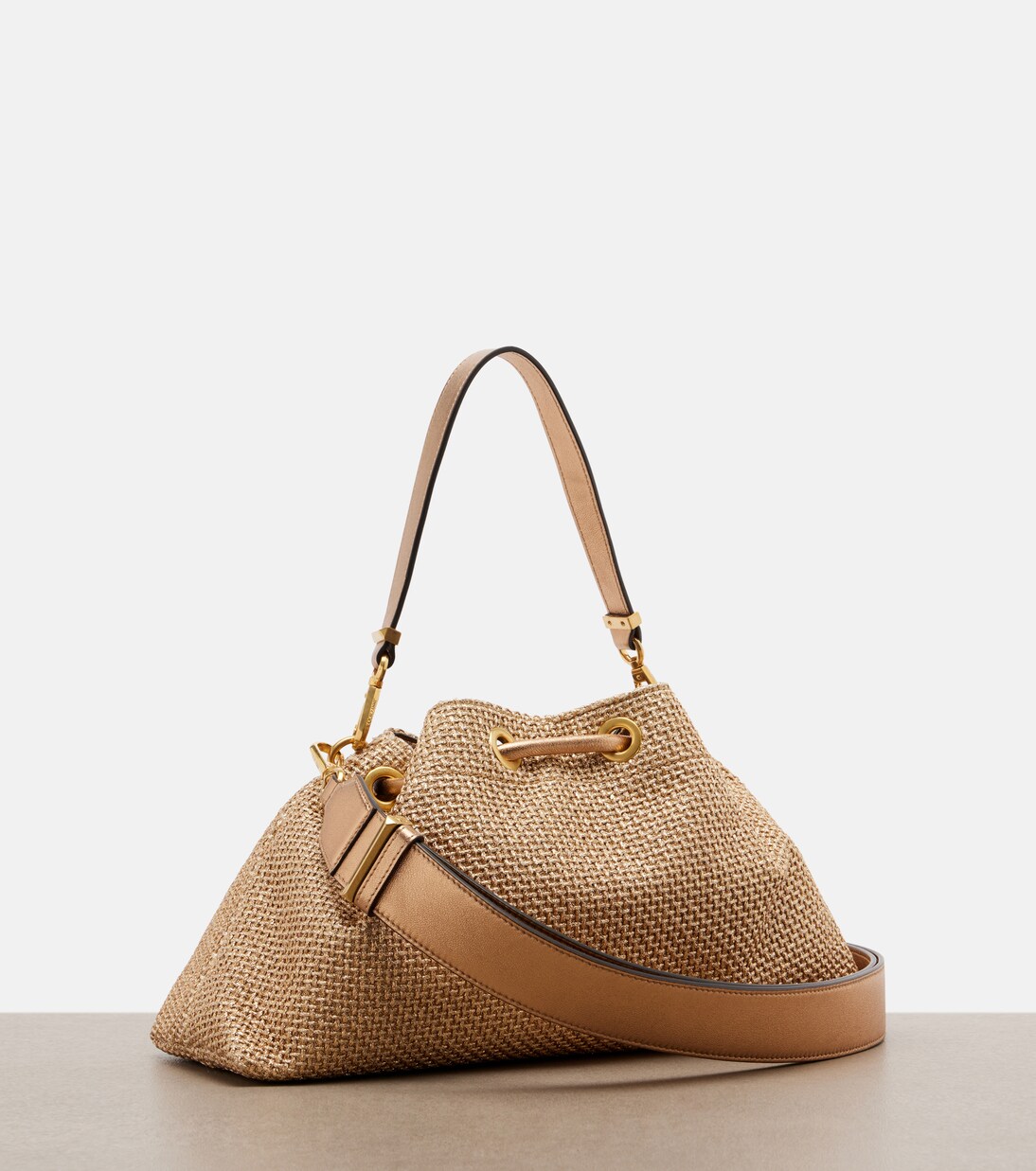 Cinch Small raffia-effect tote bag | Jimmy Choo