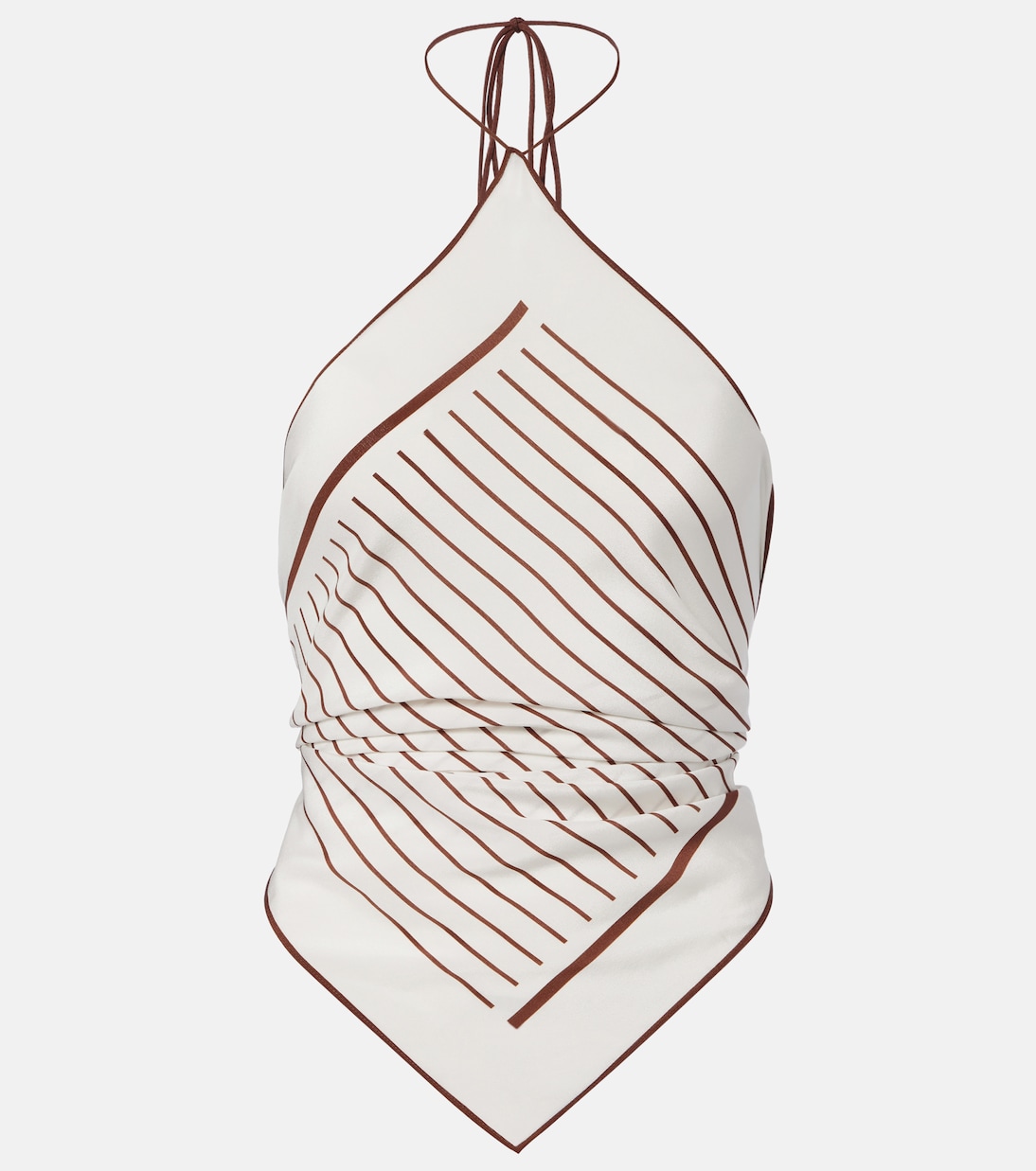 Marais striped halterneck silk top | SIR