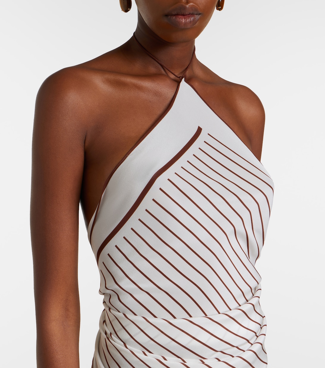 Marais striped halterneck silk top | SIR