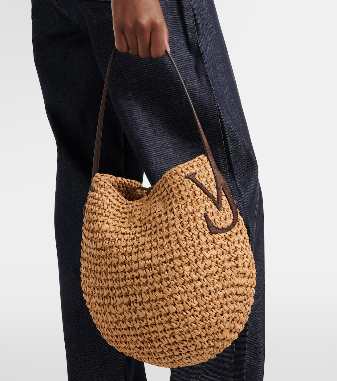 Bulb Small raffia bucket bag | JW Anderson