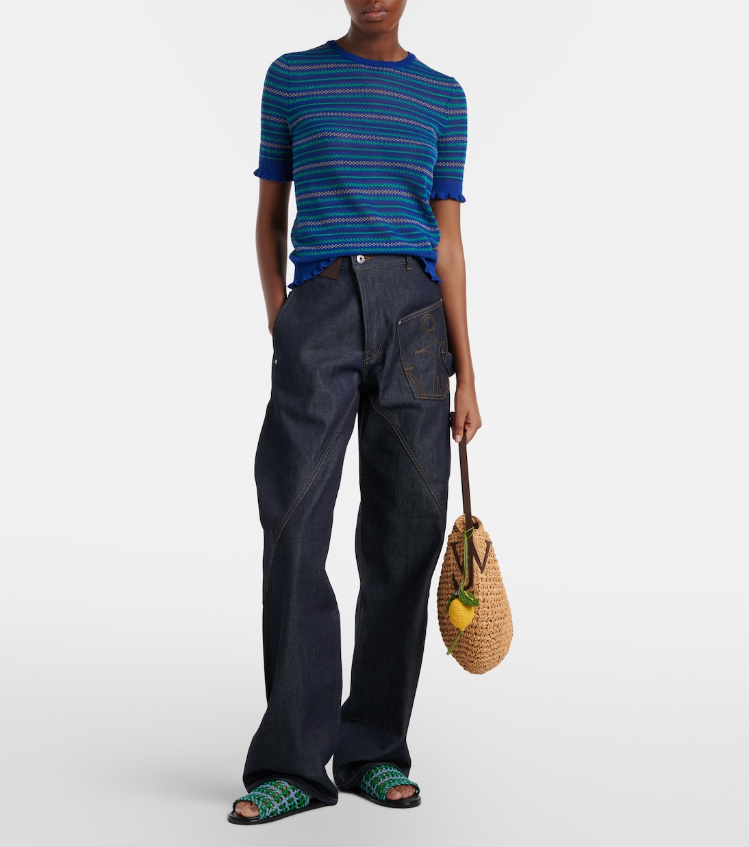 Bulb Small raffia bucket bag | JW Anderson