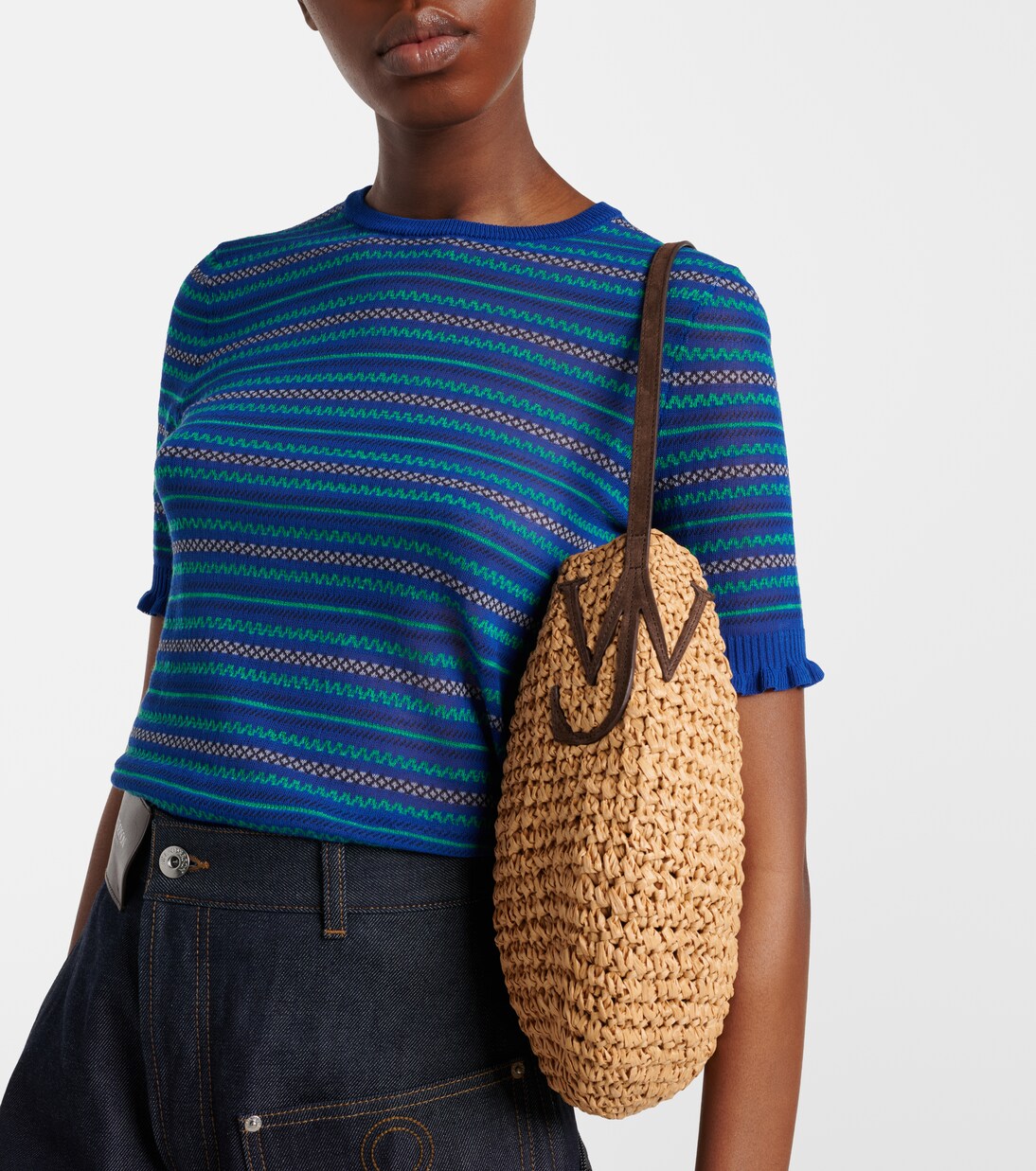 Bulb Small raffia bucket bag | JW Anderson