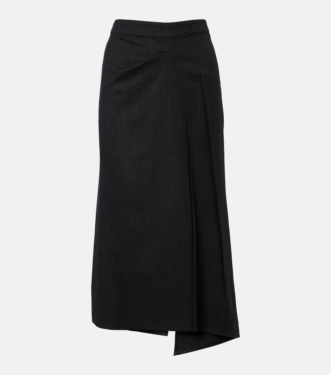 Falda midi de lana virgen drapeada | Victoria Beckham