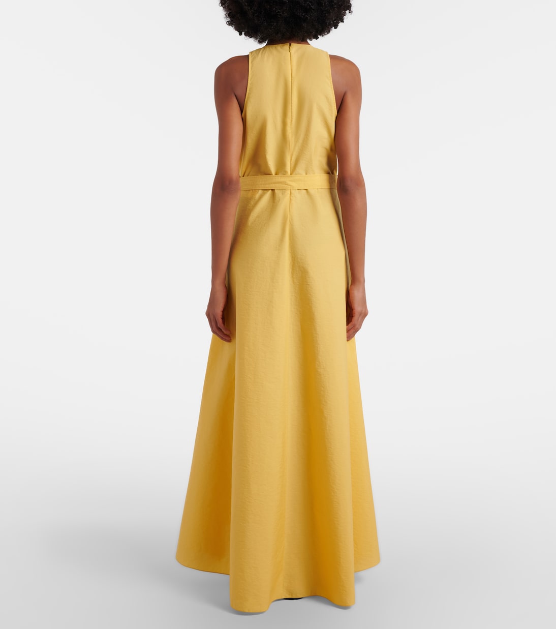 Belted cotton-blend maxi dress | Brunello Cucinelli