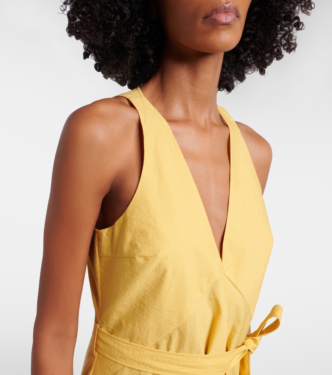 Belted cotton-blend maxi dress | Brunello Cucinelli