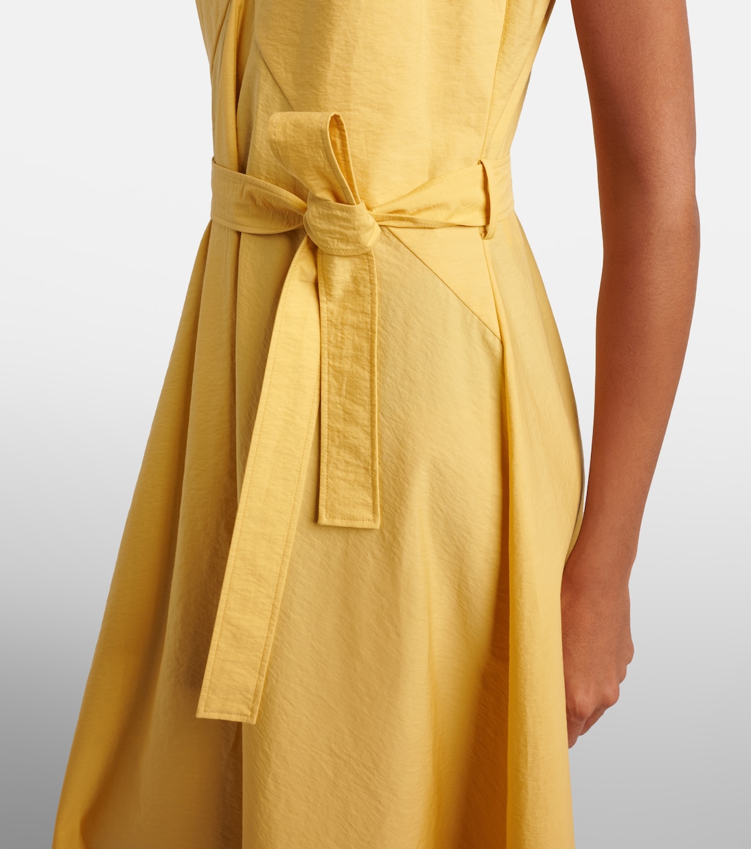 Belted cotton-blend maxi dress | Brunello Cucinelli