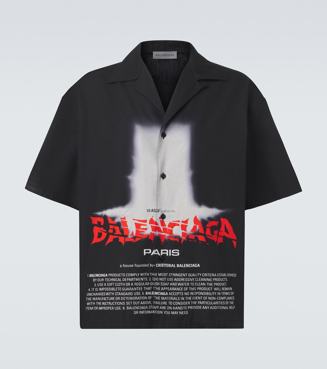 Printed cotton bowling shirt | Balenciaga