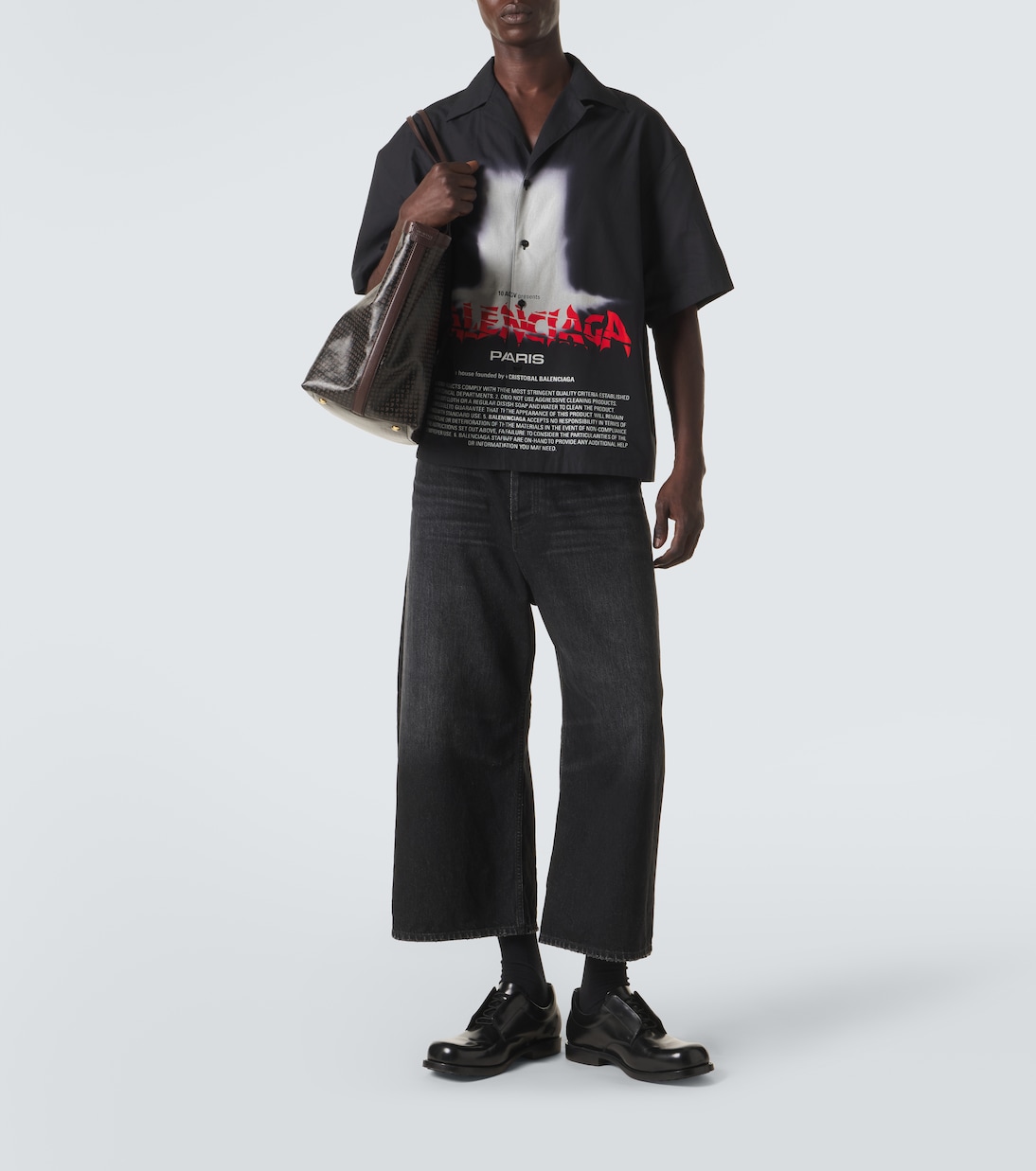 Printed cotton bowling shirt | Balenciaga