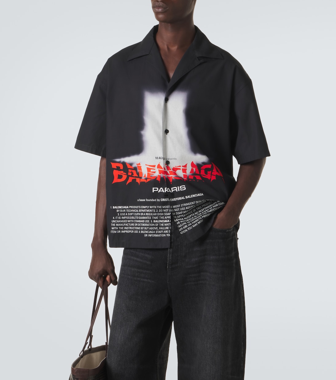 Printed cotton bowling shirt | Balenciaga