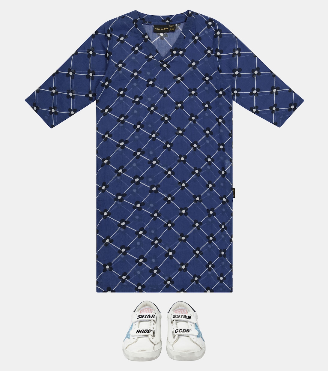 Kleid Flower Check aus Baumwolle | Mini Rodini