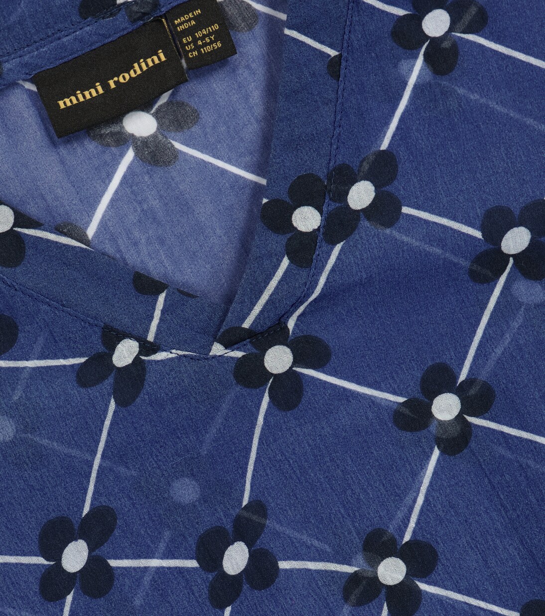 Kleid Flower Check aus Baumwolle | Mini Rodini