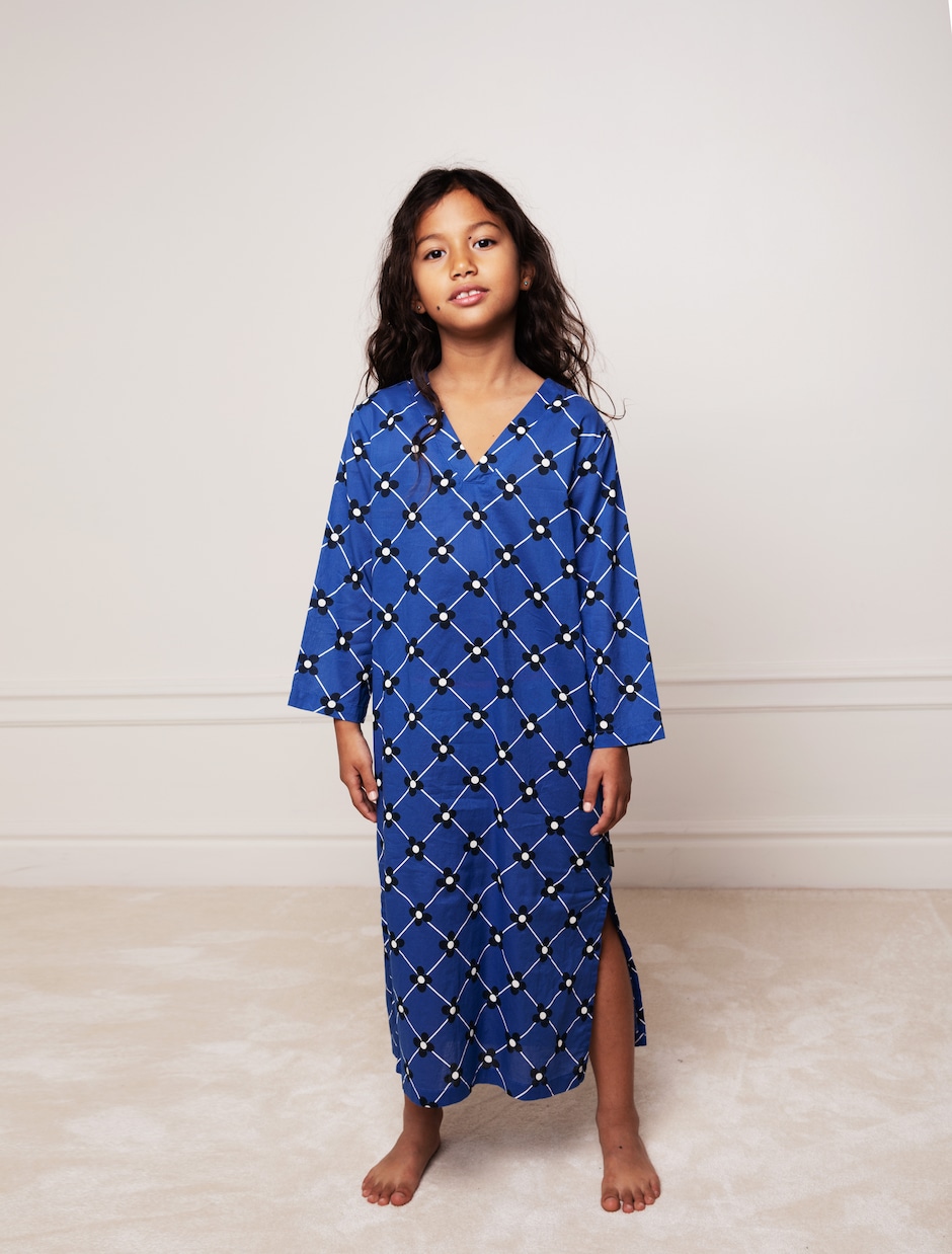 Kleid Flower Check aus Baumwolle | Mini Rodini