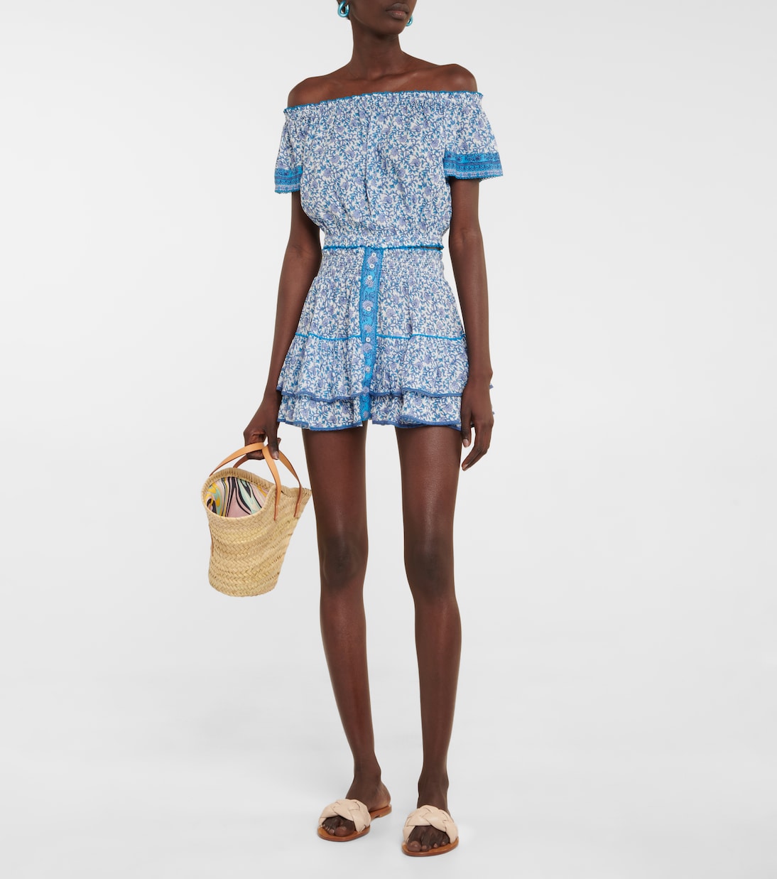 Top Camilla con scollo bardot e stampa | Poupette St Barth