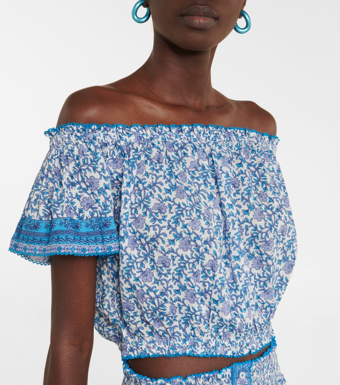Top Camilla con scollo bardot e stampa | Poupette St Barth