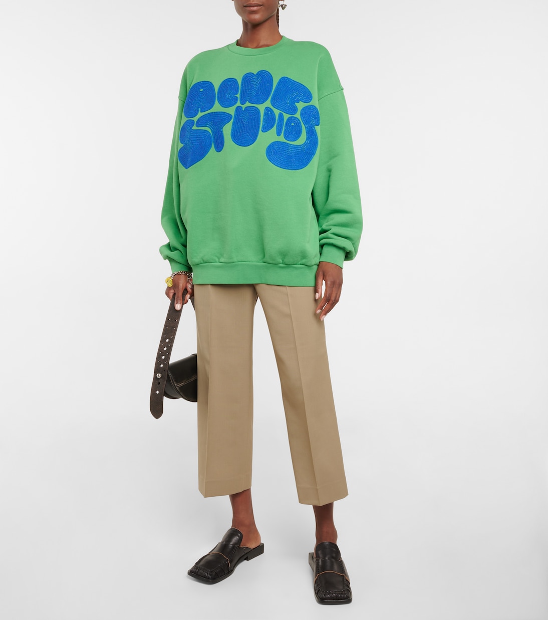 High-rise pleated cropped pants | Acne Studios