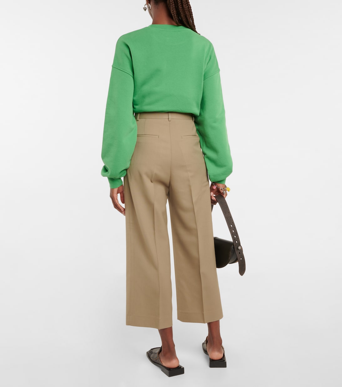 High-rise pleated cropped pants | Acne Studios