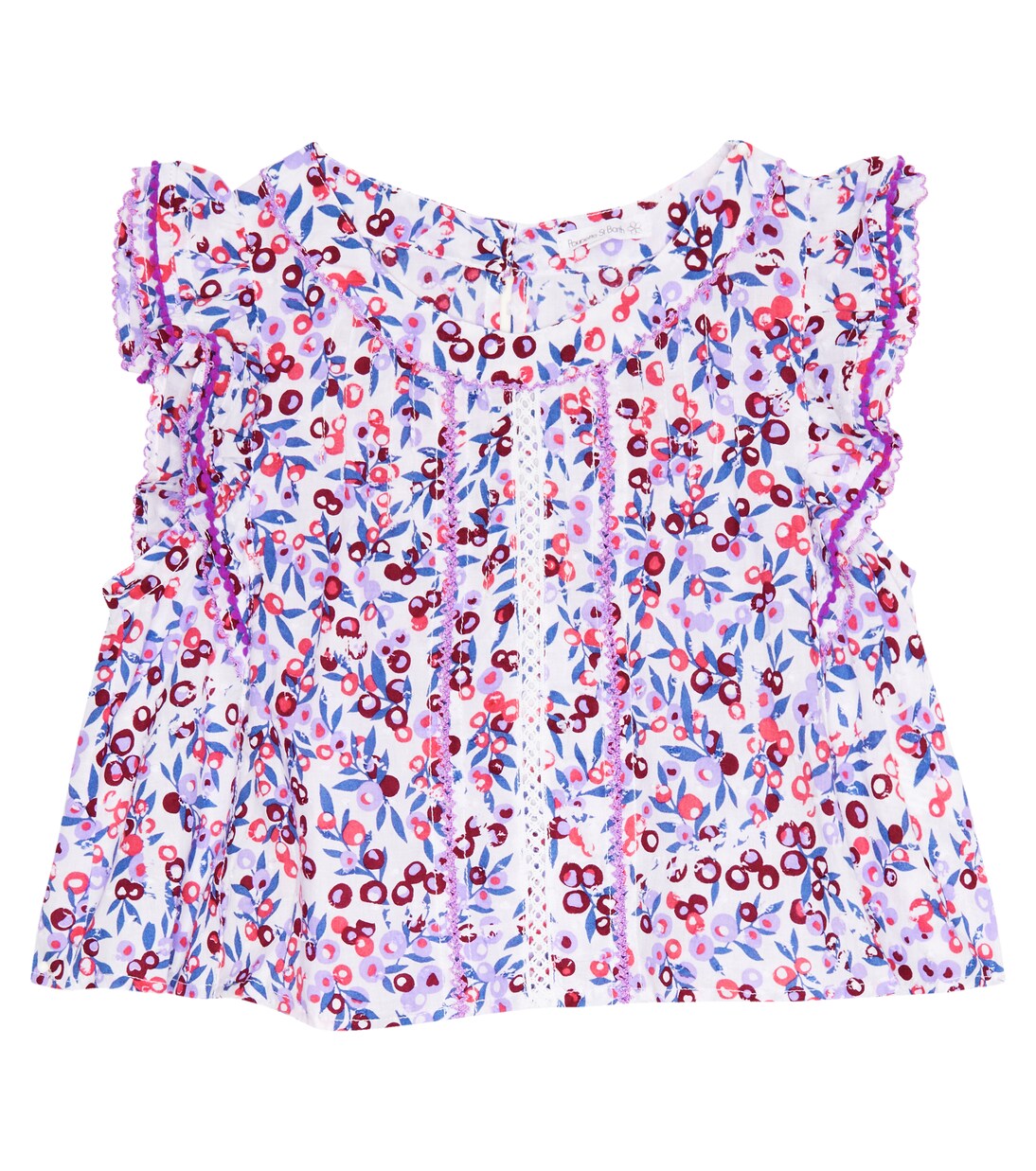 Adeh ruffled floral top | Poupette St Barth Kids