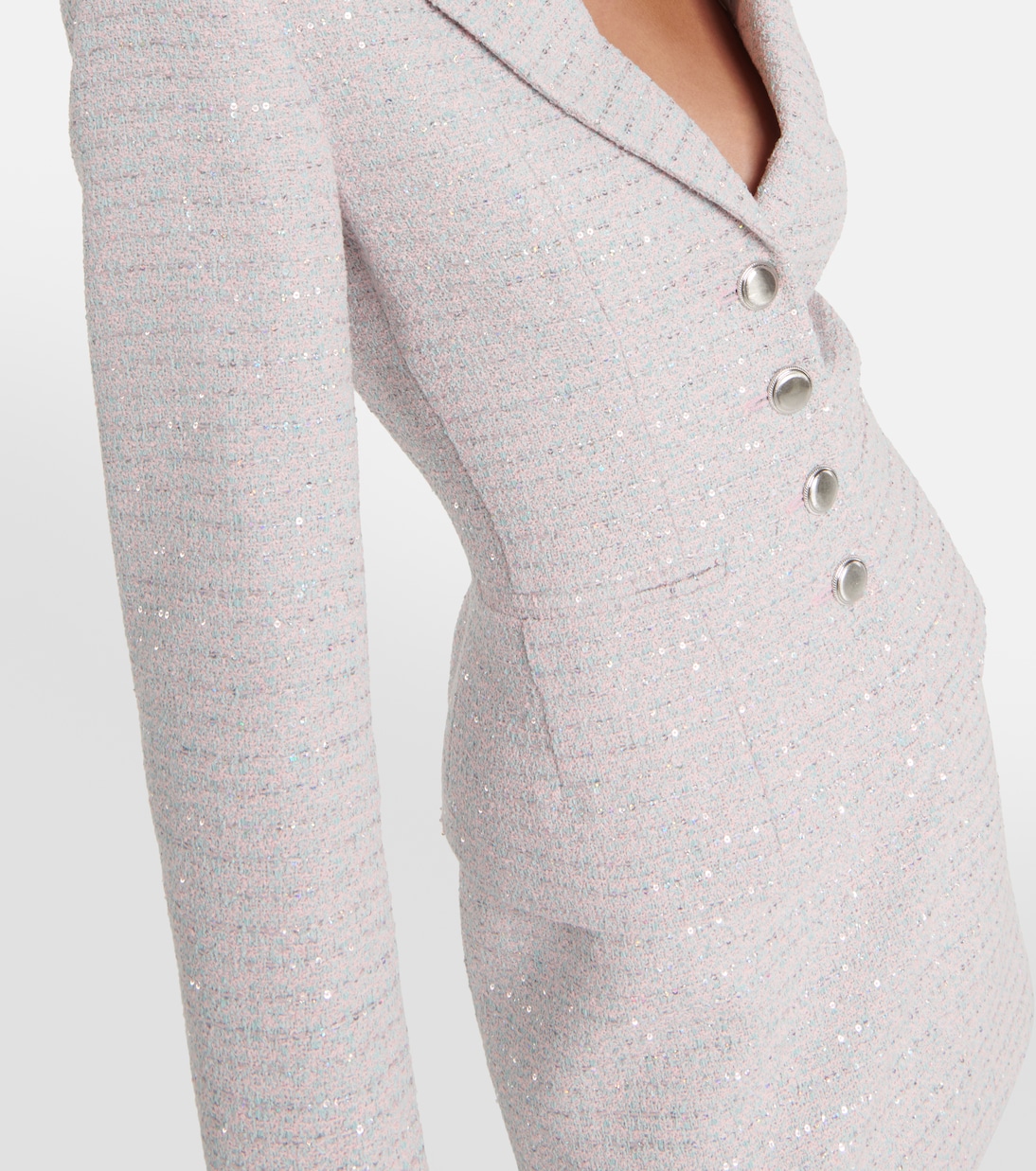 Sequined single-breasted tweed blazer | Alessandra Rich