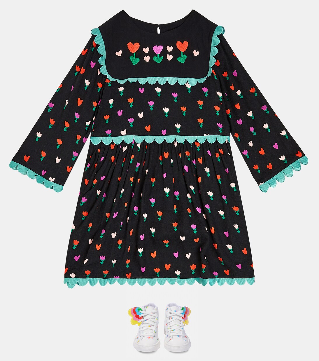 Scallop-trimmed printed dress  | Stella McCartney Kids