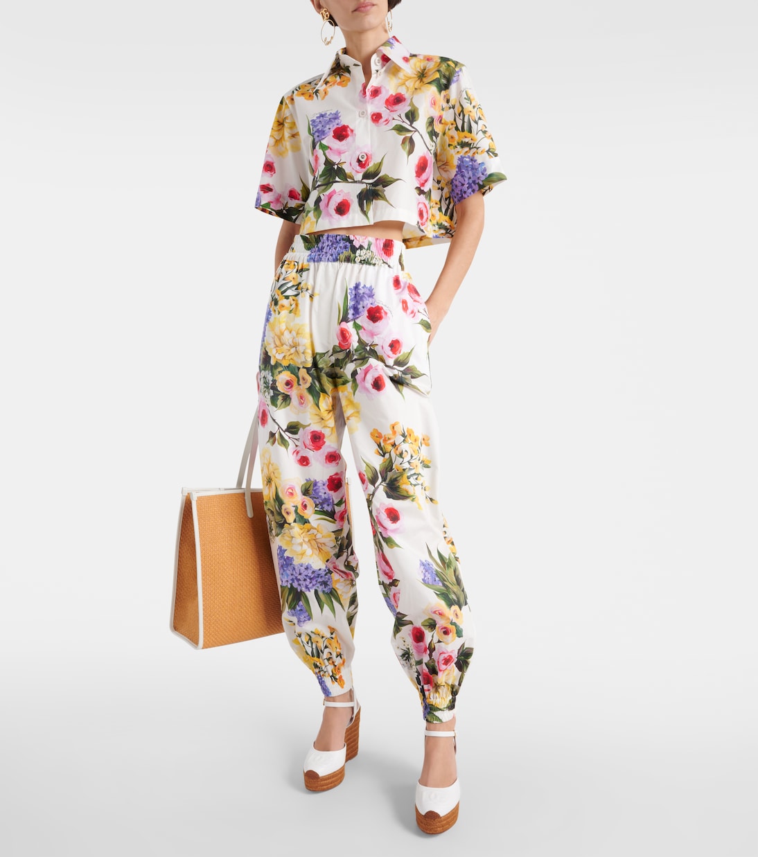 Espadrillas in pelle con logo e zeppa | Dolce&Gabbana