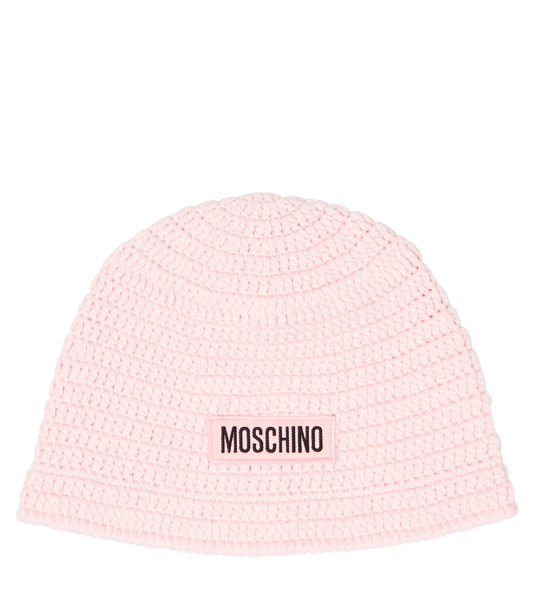 Logo crochet cotton beanie | Moschino Kids
