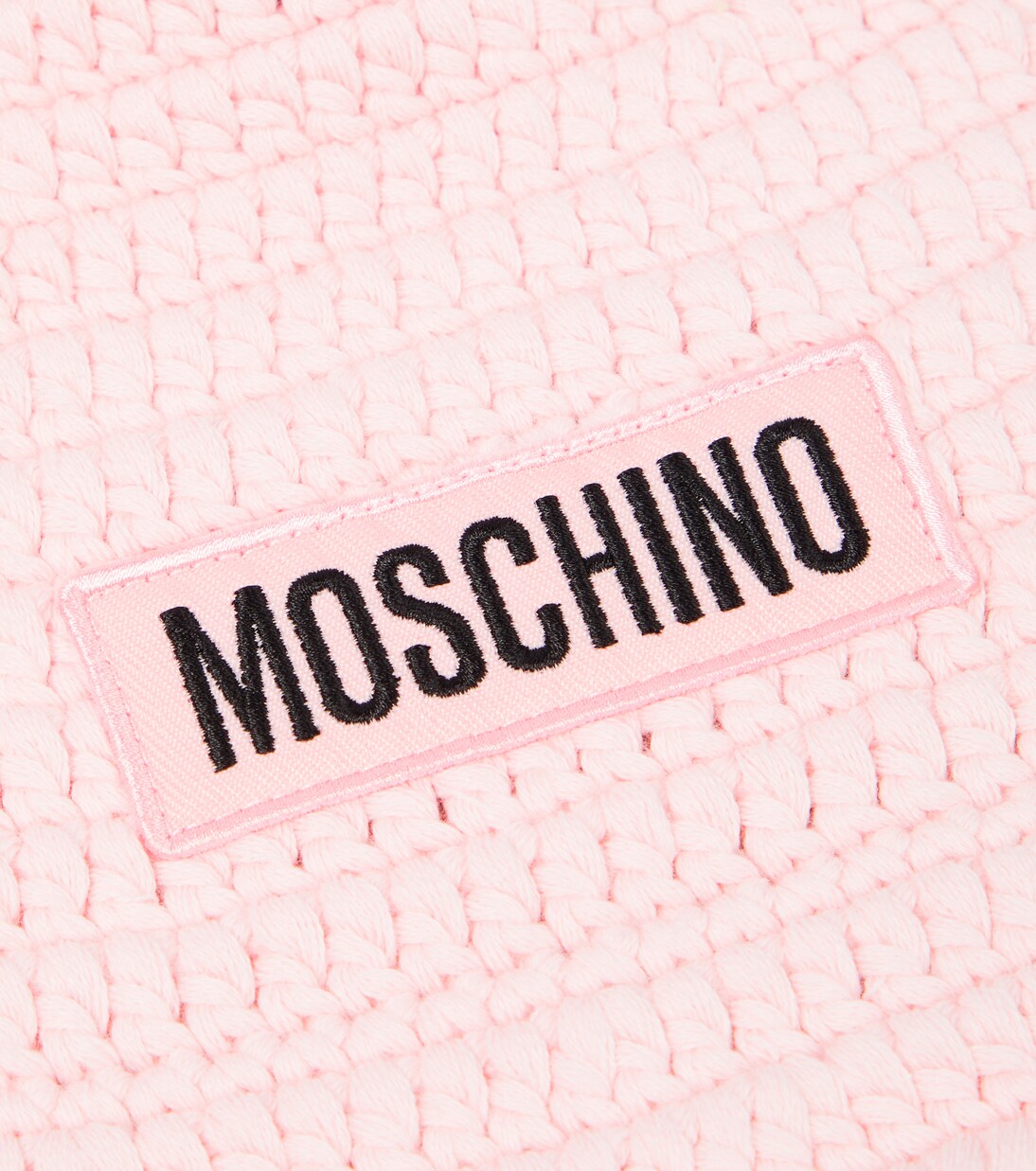 Logo crochet cotton beanie | Moschino Kids