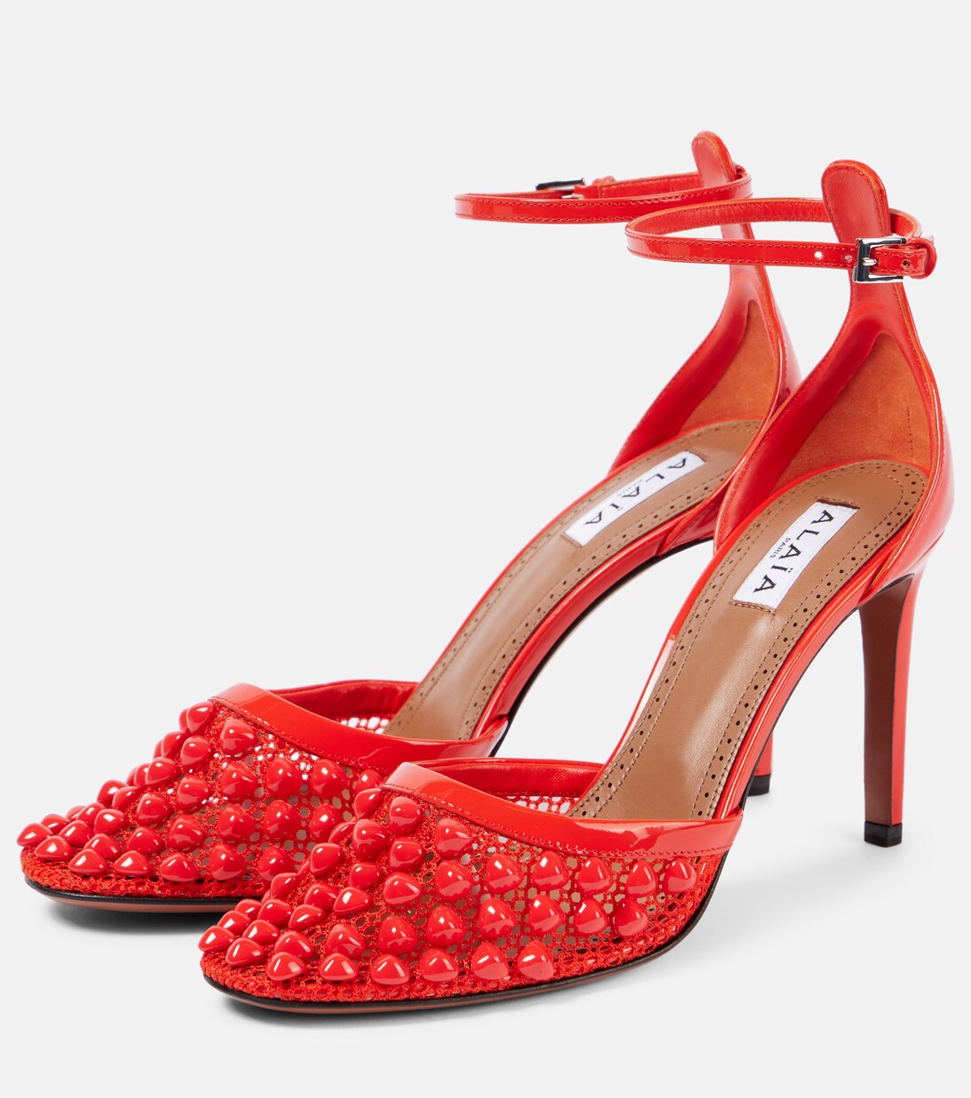 Escarpins en cuir et résille | Alaïa