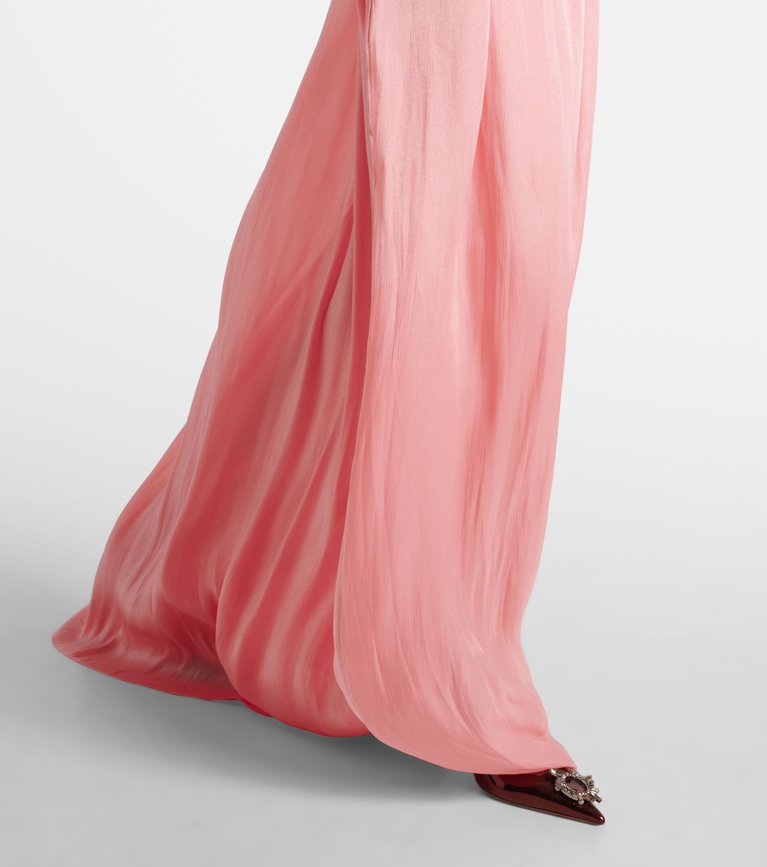 Charmain plissé georgette gown | Costarellos