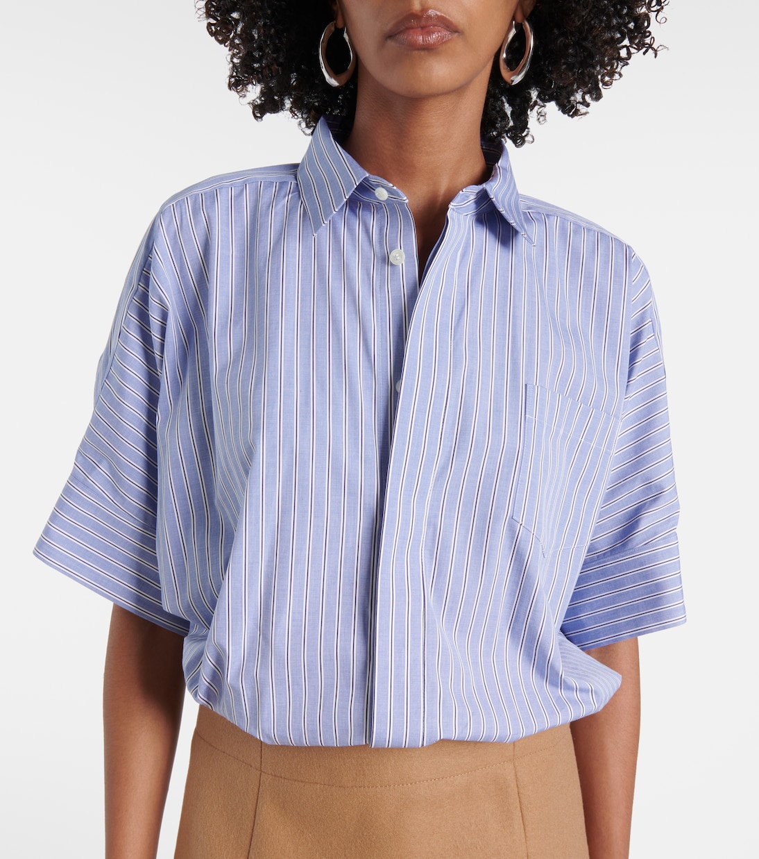 Minikleid aus Baumwollpopeline und Wolle | Sacai