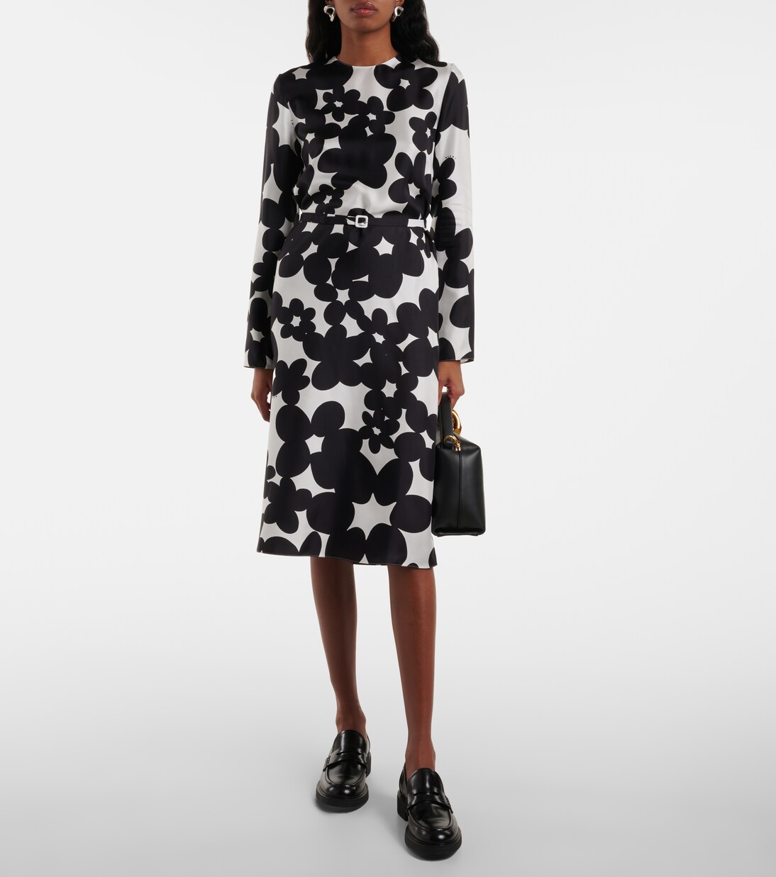 Robe midi imprimée en soie | Marni
