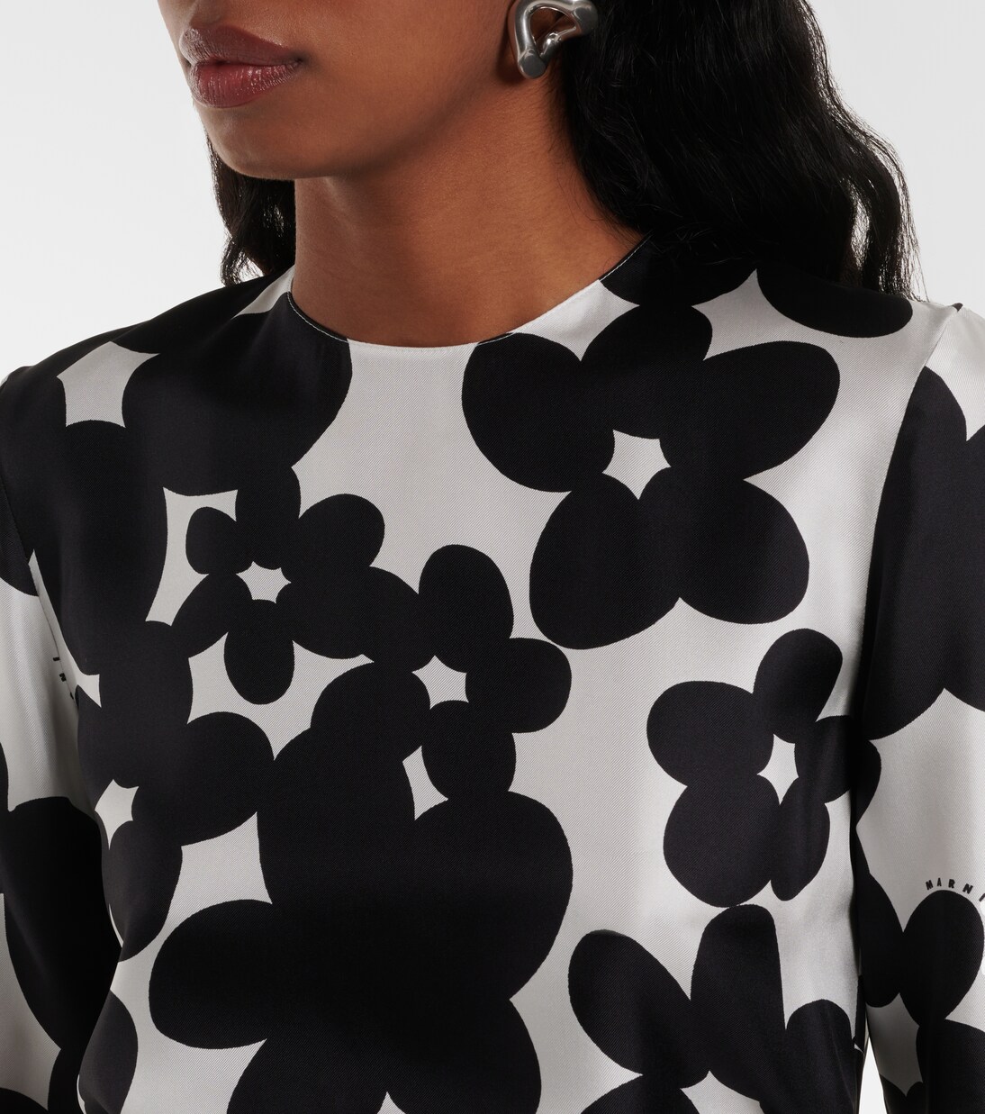 Robe midi imprimée en soie | Marni