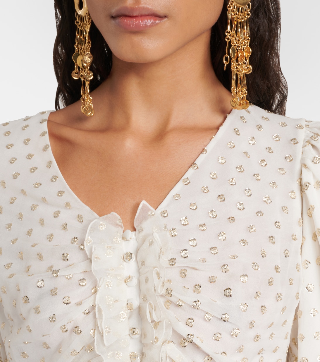 Jacquard silk-blend muslin crop top | Chloé