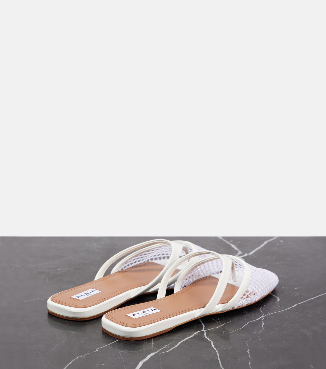 Mules Infradito de red y piel | Alaïa