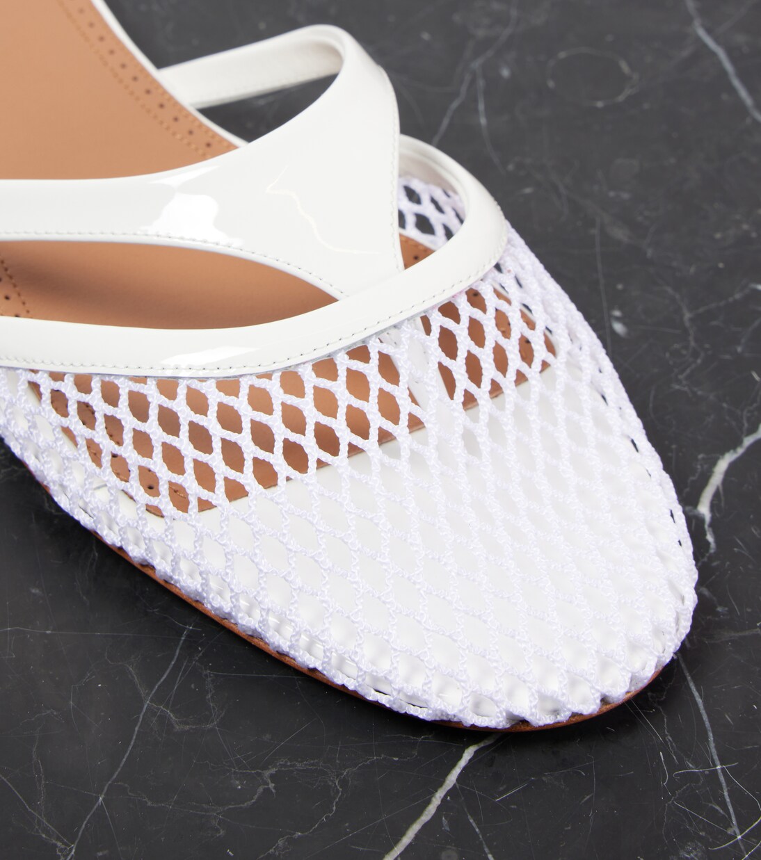 Mules Infradito de red y piel | Alaïa