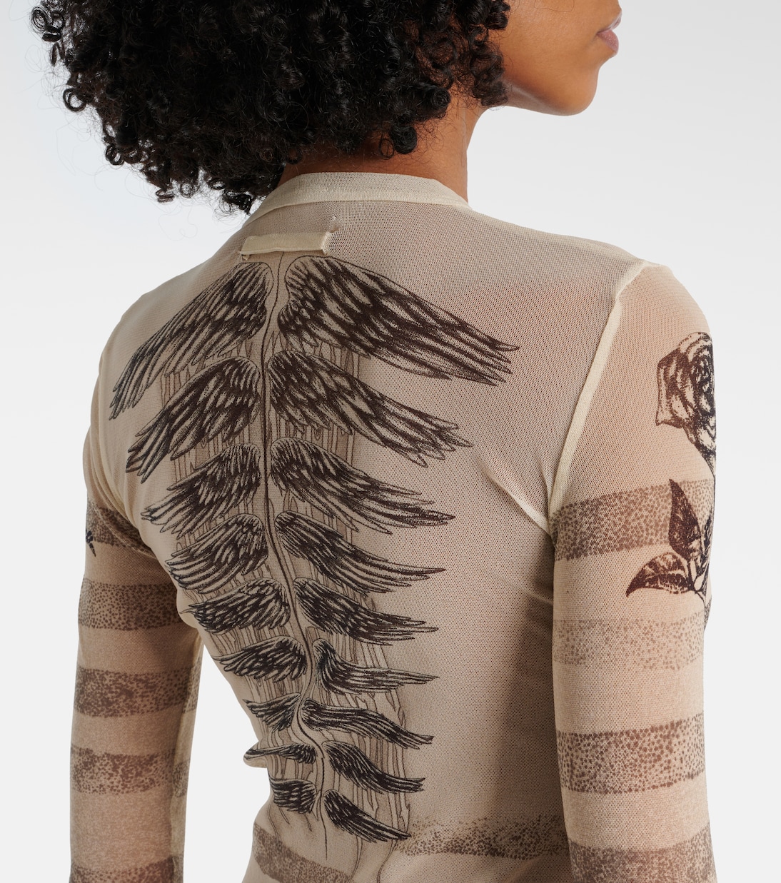 Robe longue Trompe l’œil en résille | Jean Paul Gaultier