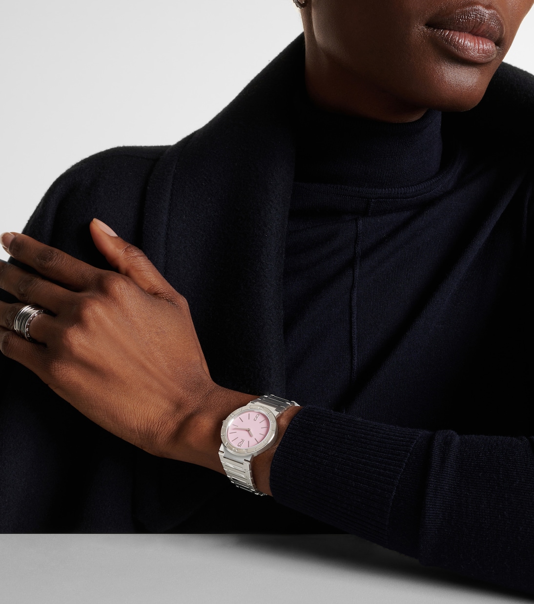 Bvlgari Bvlgari 33mm stainless steel watch with rubellite | Bvlgari