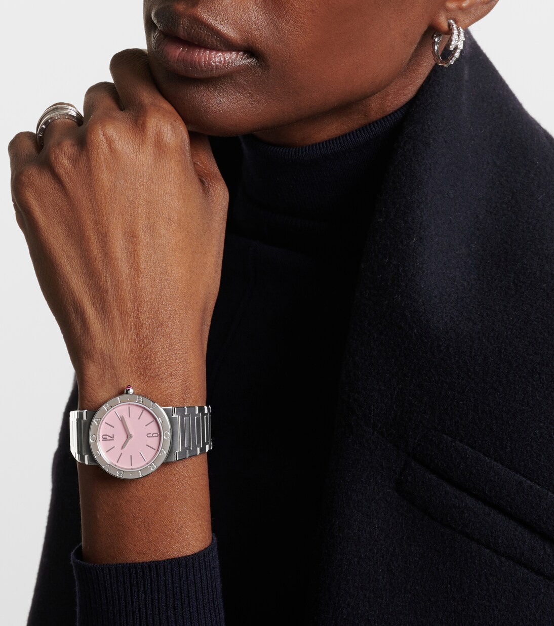 Bvlgari Bvlgari 33mm stainless steel watch with rubellite | Bvlgari