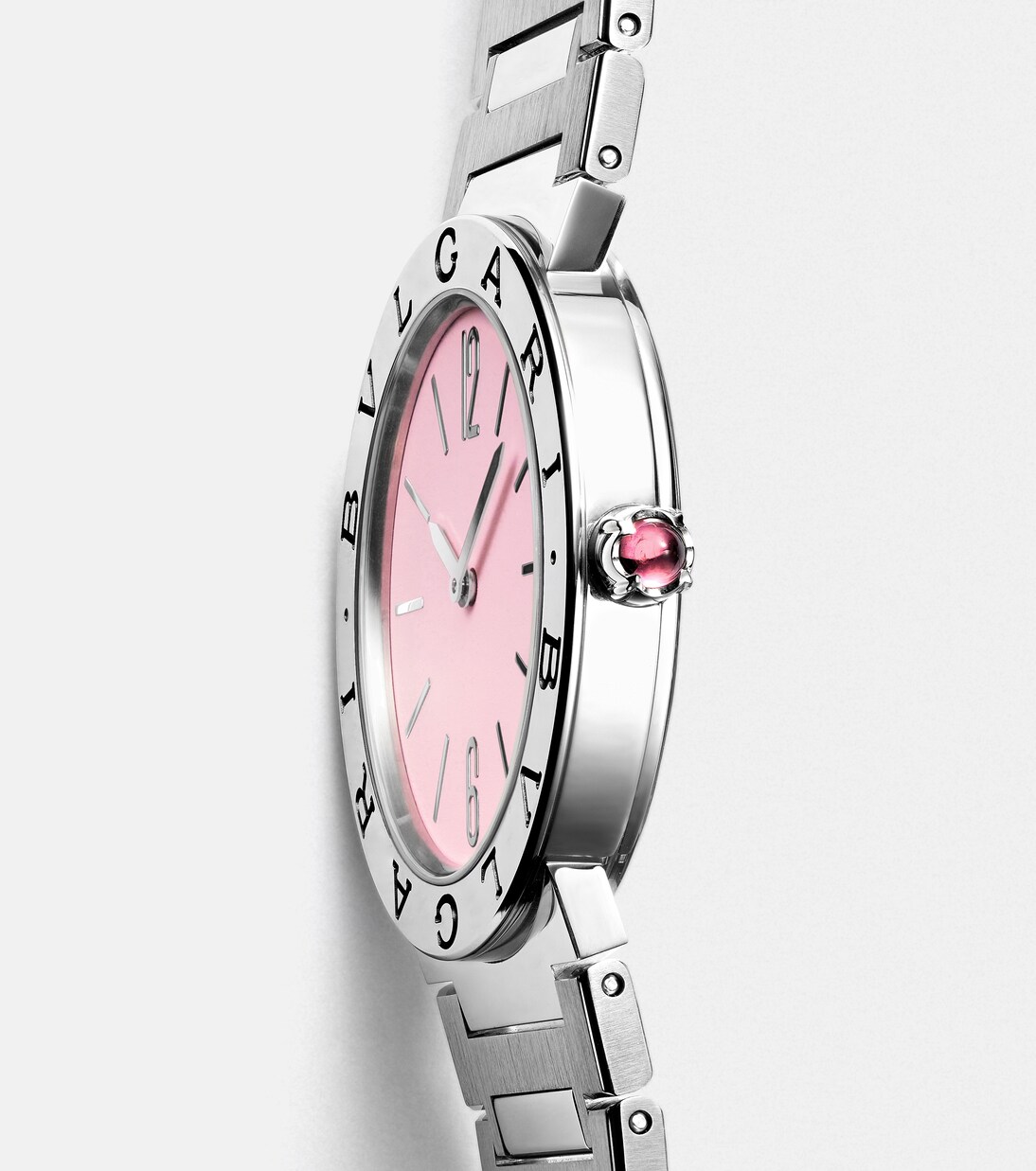 Bvlgari Bvlgari 33mm stainless steel watch with rubellite | Bvlgari