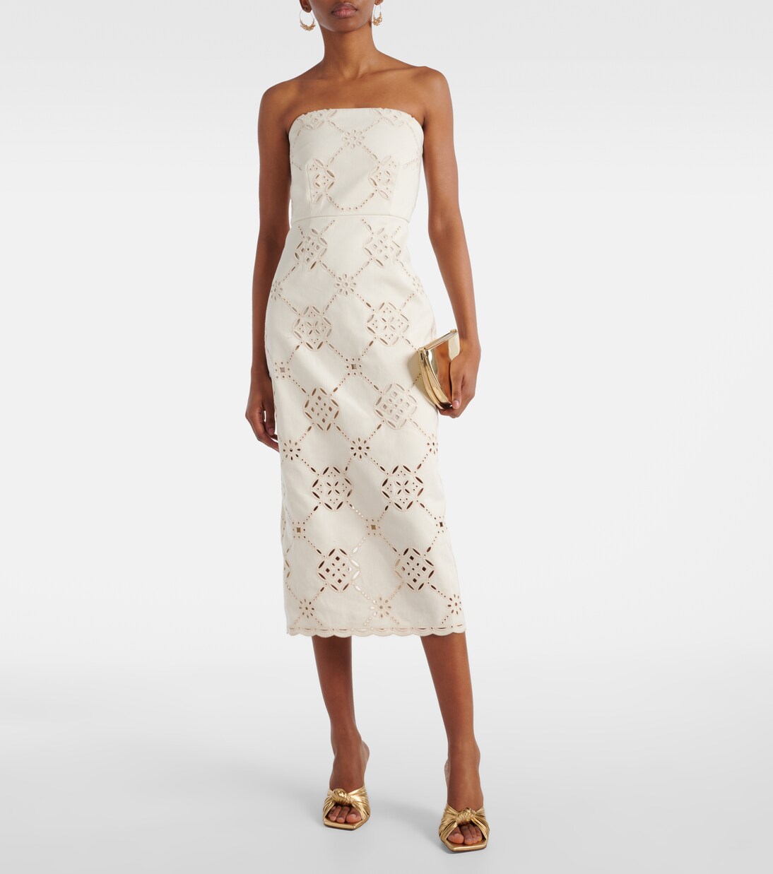 Robe midi Nettia brodée en coton | Veronica Beard