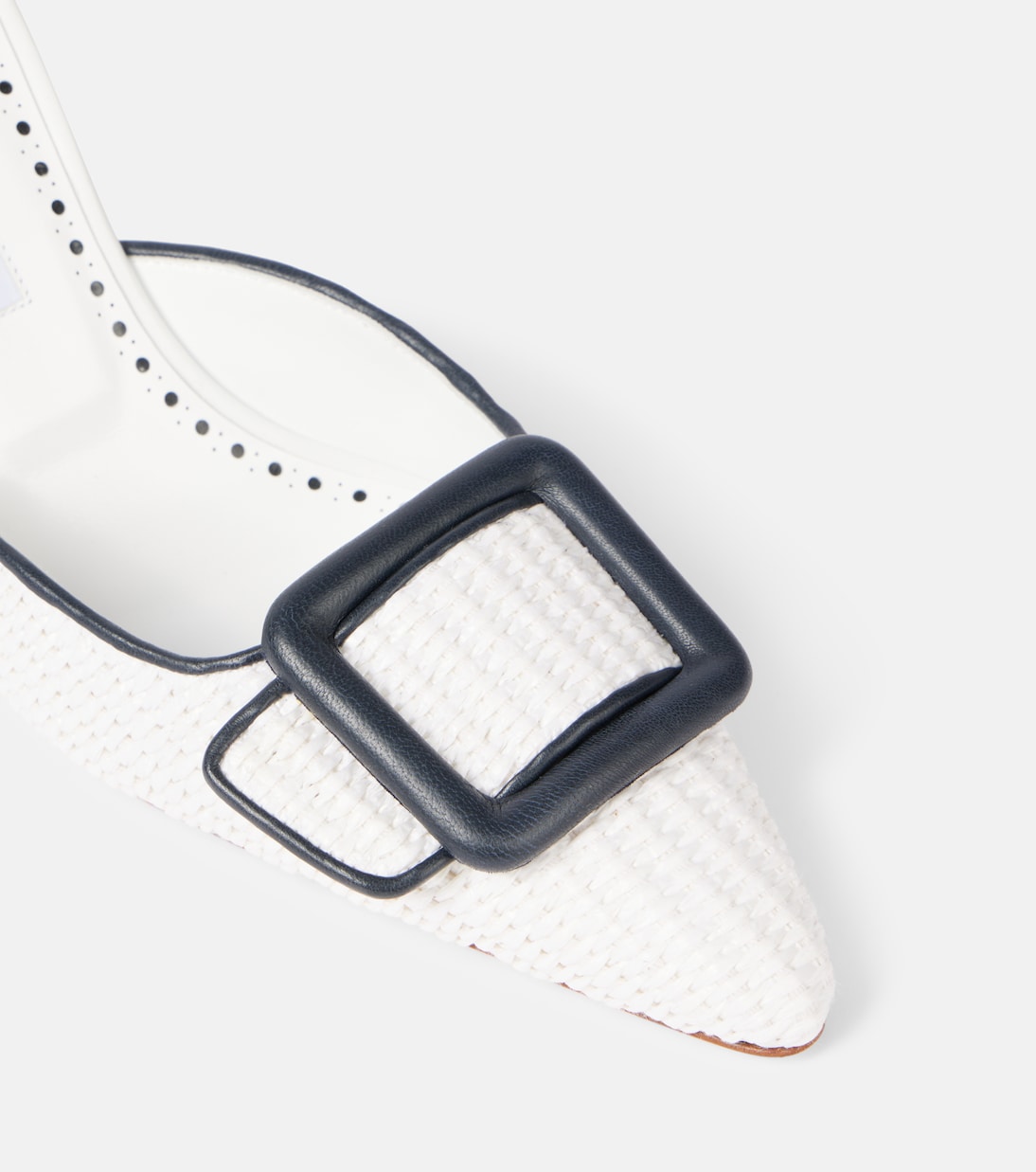 Mules Maysale 70 aus Raffiabast mit Leder | Manolo Blahnik