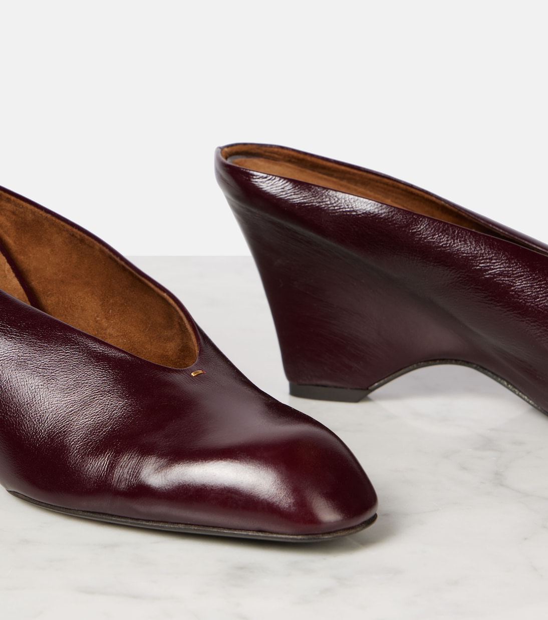 Colt 75 leather wedge mules | Khaite