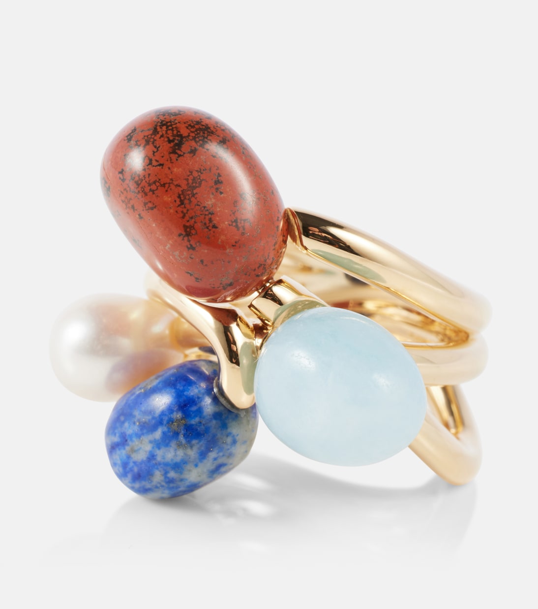 Mellow gold-plated ring with gemstones | Zimmermann