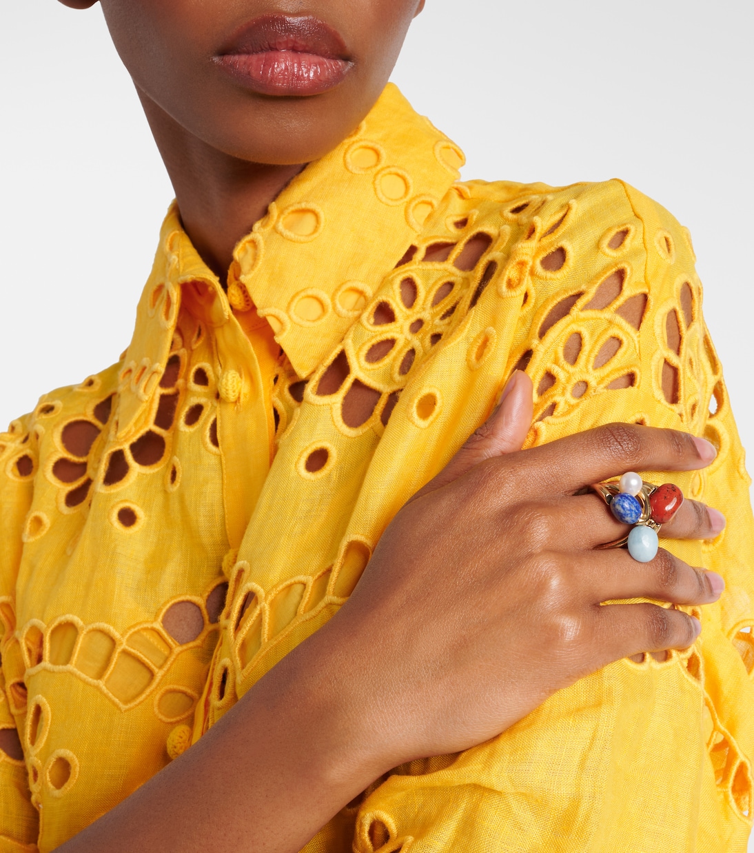 Mellow gold-plated ring with gemstones | Zimmermann