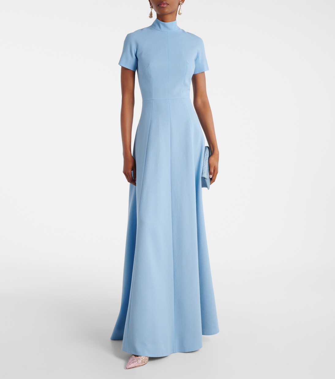 Robe longue Malinda en crêpe de laine | Emilia Wickstead