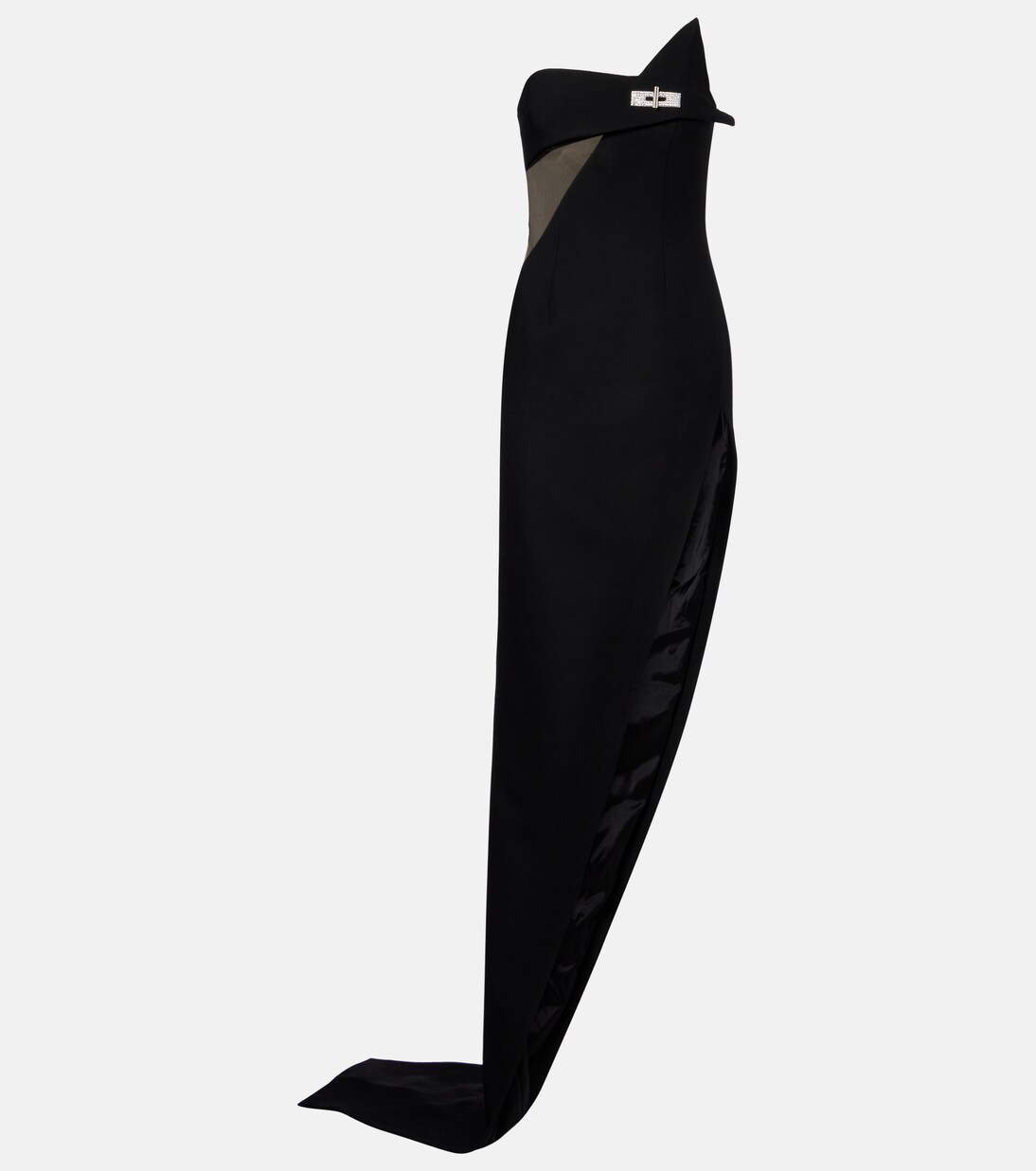 Robe longue asymétrique en laine mélangée | David Koma