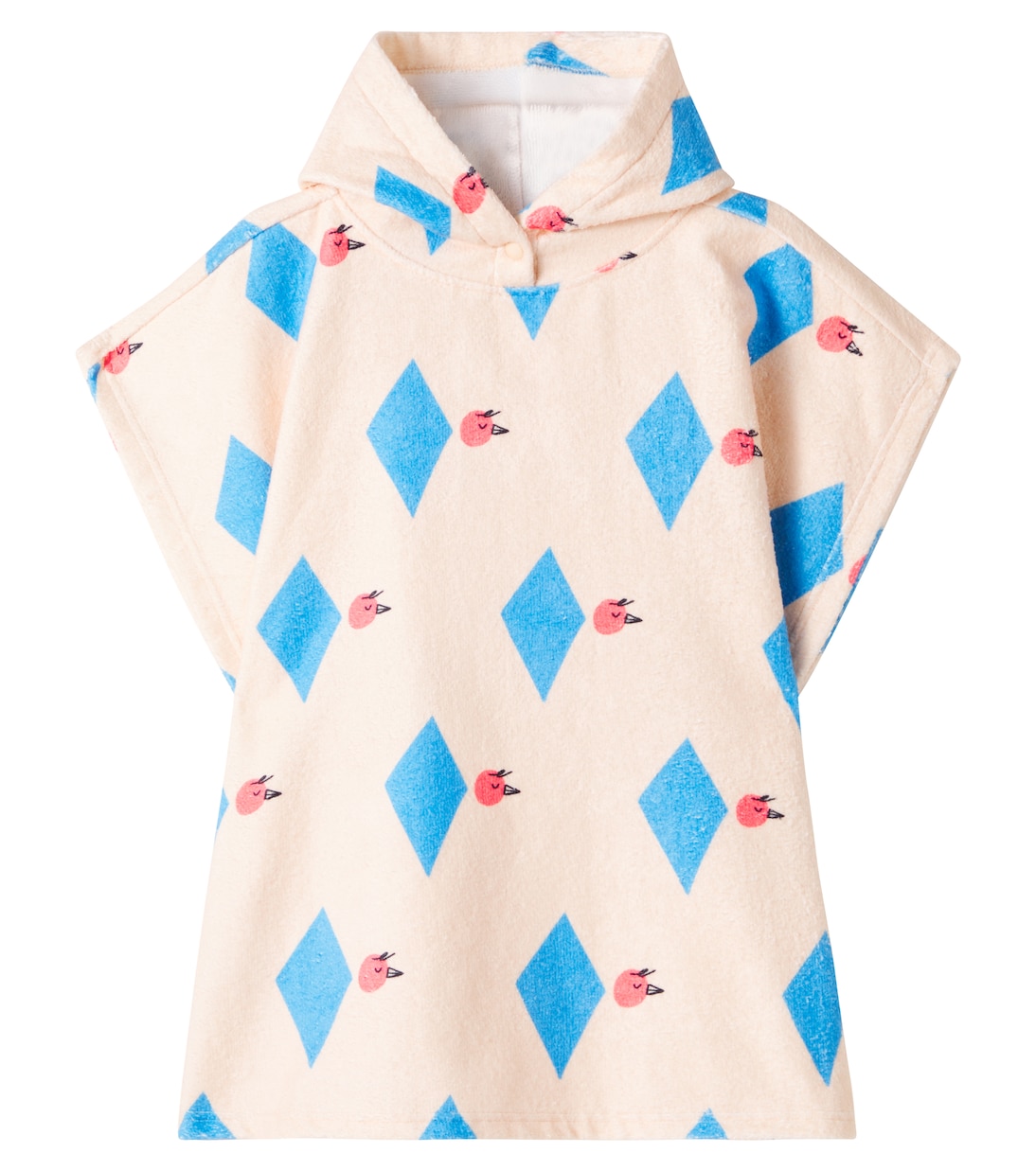Diamond Bird printed terry poncho | Jellymallow