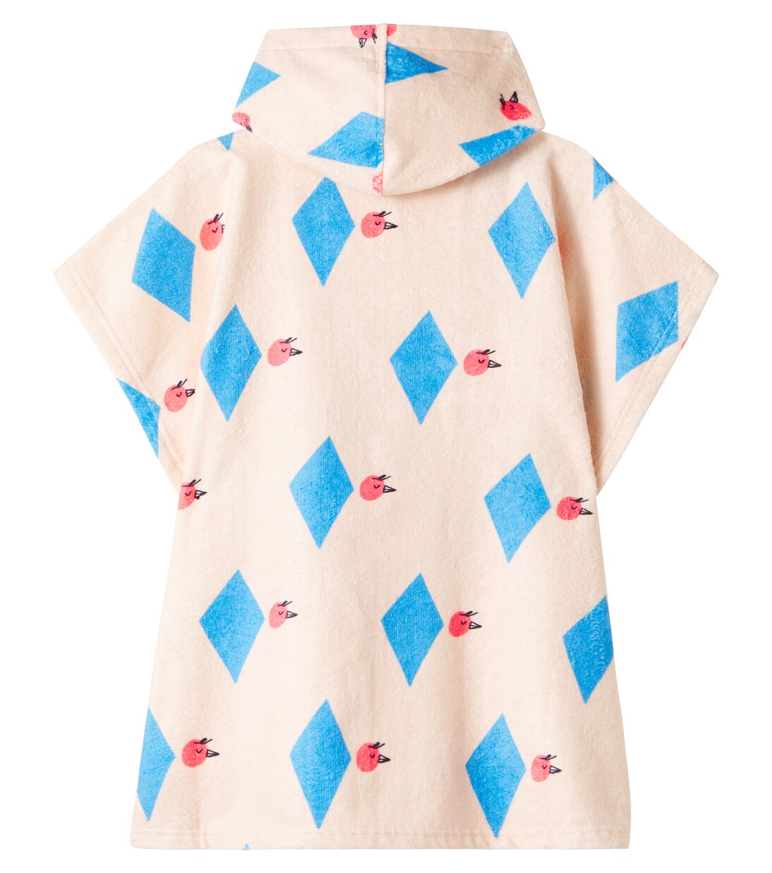 Diamond Bird printed terry poncho | Jellymallow