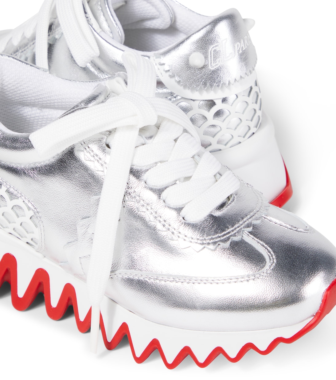 Shark metallic leather sneakers | Christian Louboutin Kids