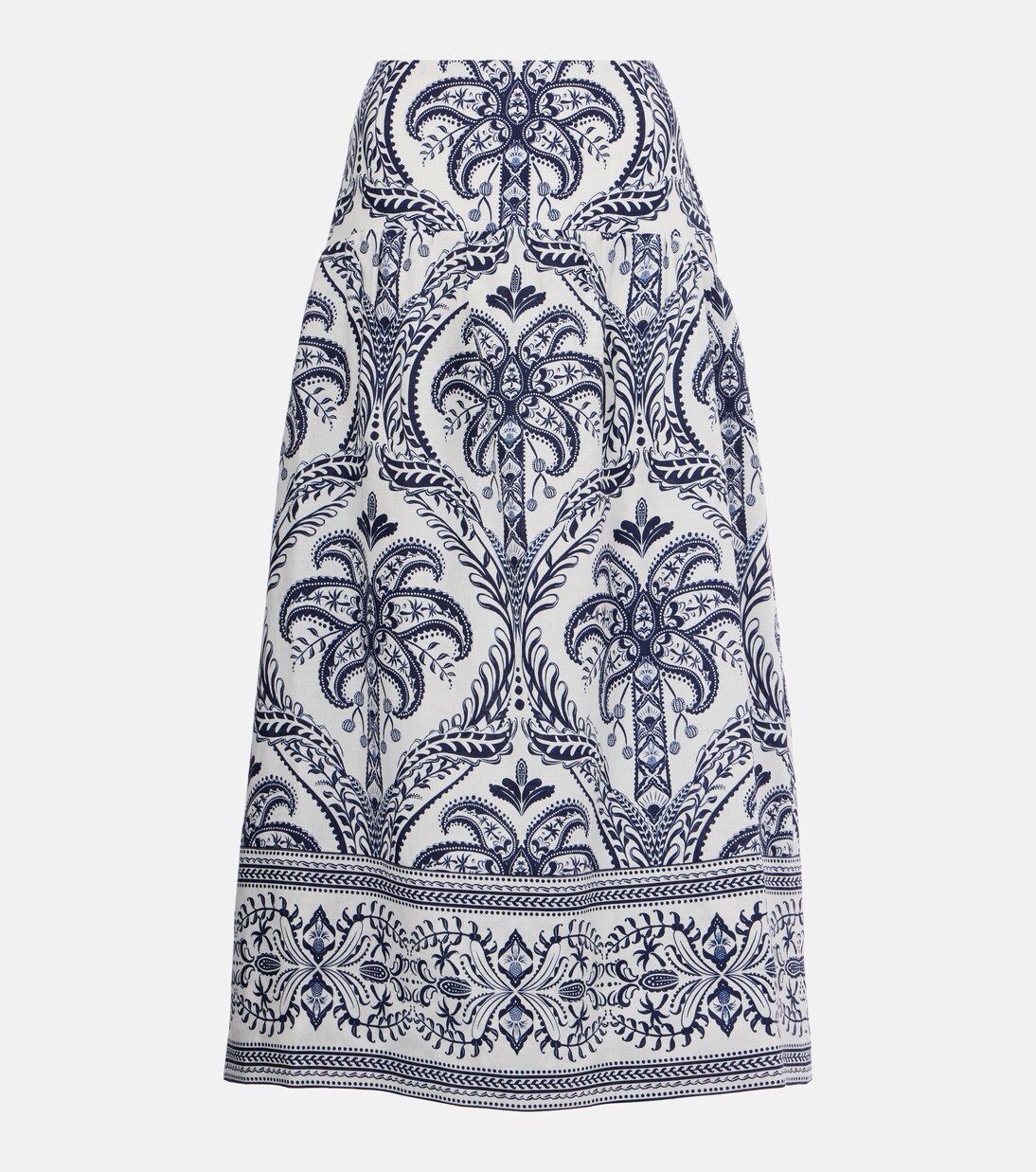 Tropical Cameo printed linen midi skirt | Farm Rio