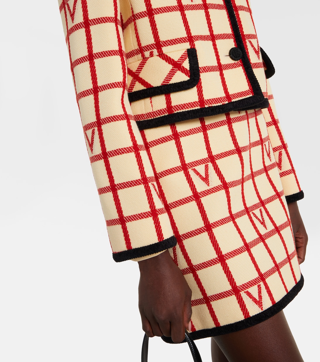 VLogo checked wool and cotton jacket | Valentino